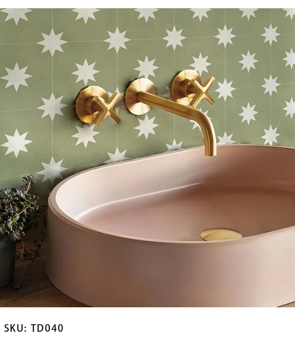 Patterned Peel & Stick Tile Decals (Set of 10)