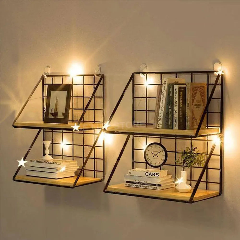 Renter-Friendly Floating Shelf with Wood & Metal Accents