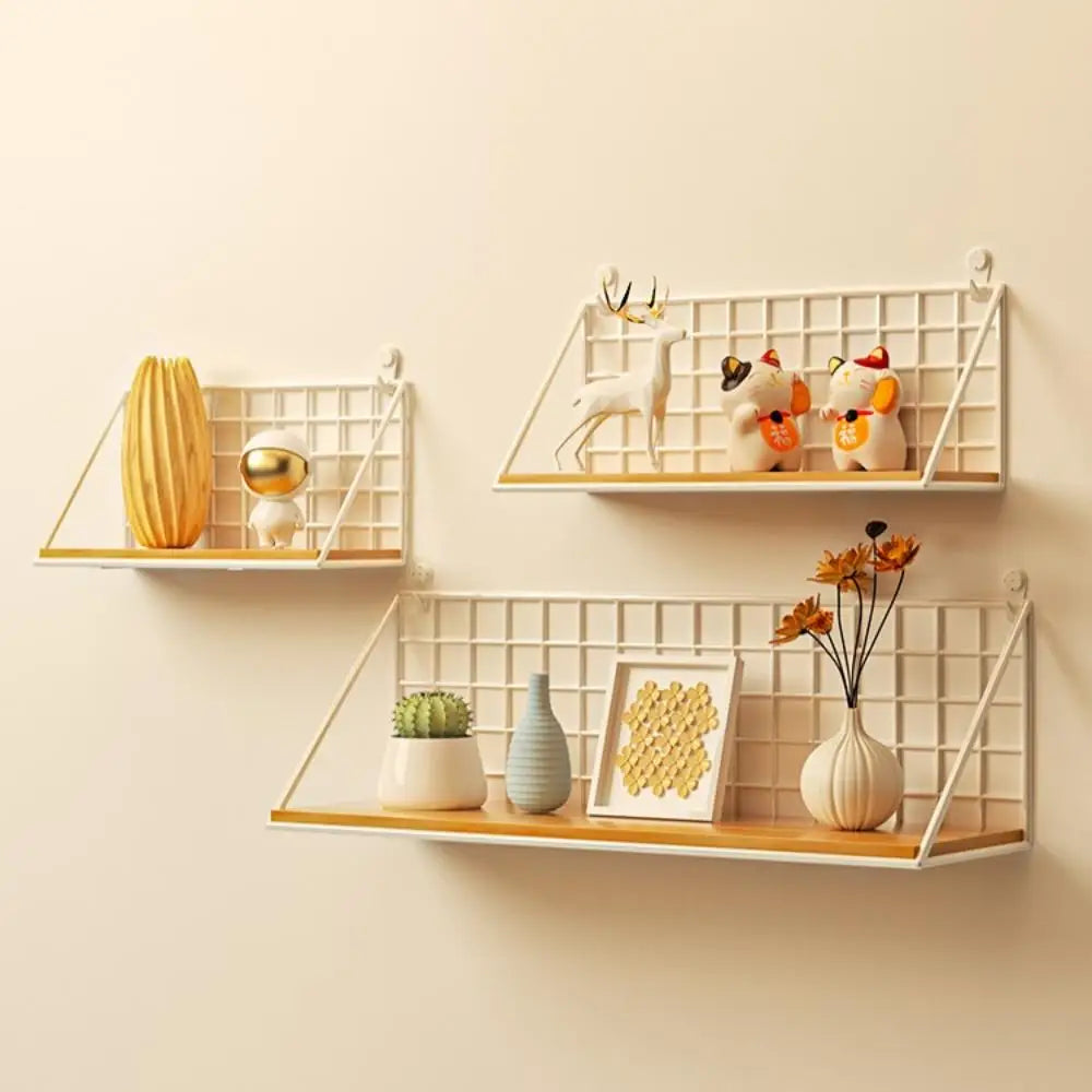 Renter-Friendly Floating Shelf with Wood & Metal Accents