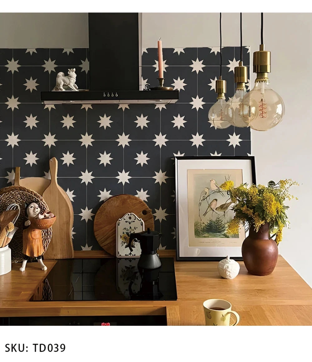 Patterned Peel & Stick Tile Decals (Set of 10)