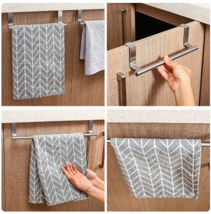 Over-the-Door Stainless Steel Towel Holder