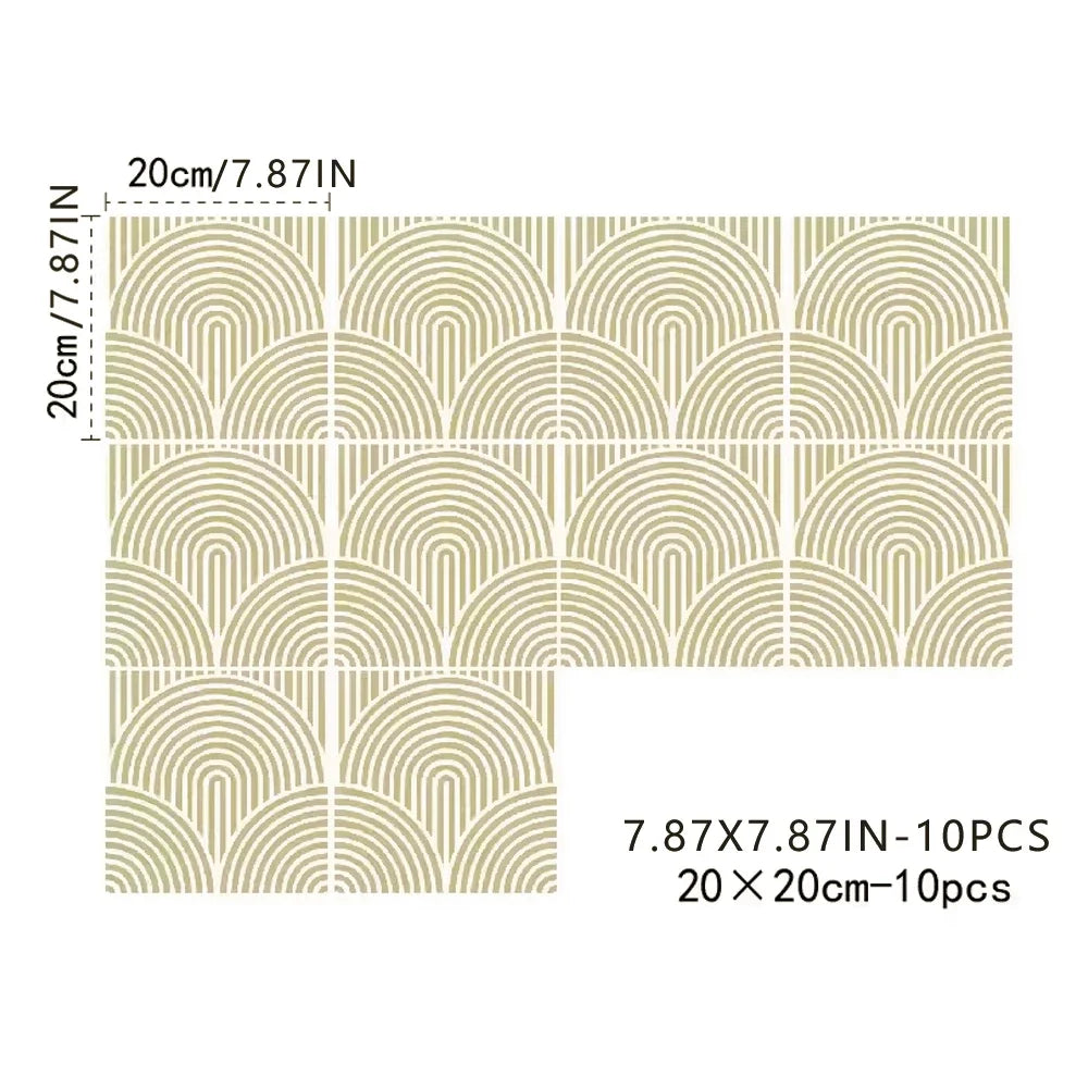 Abstract Peel-and-Stick Tile Decals (10-Pack)