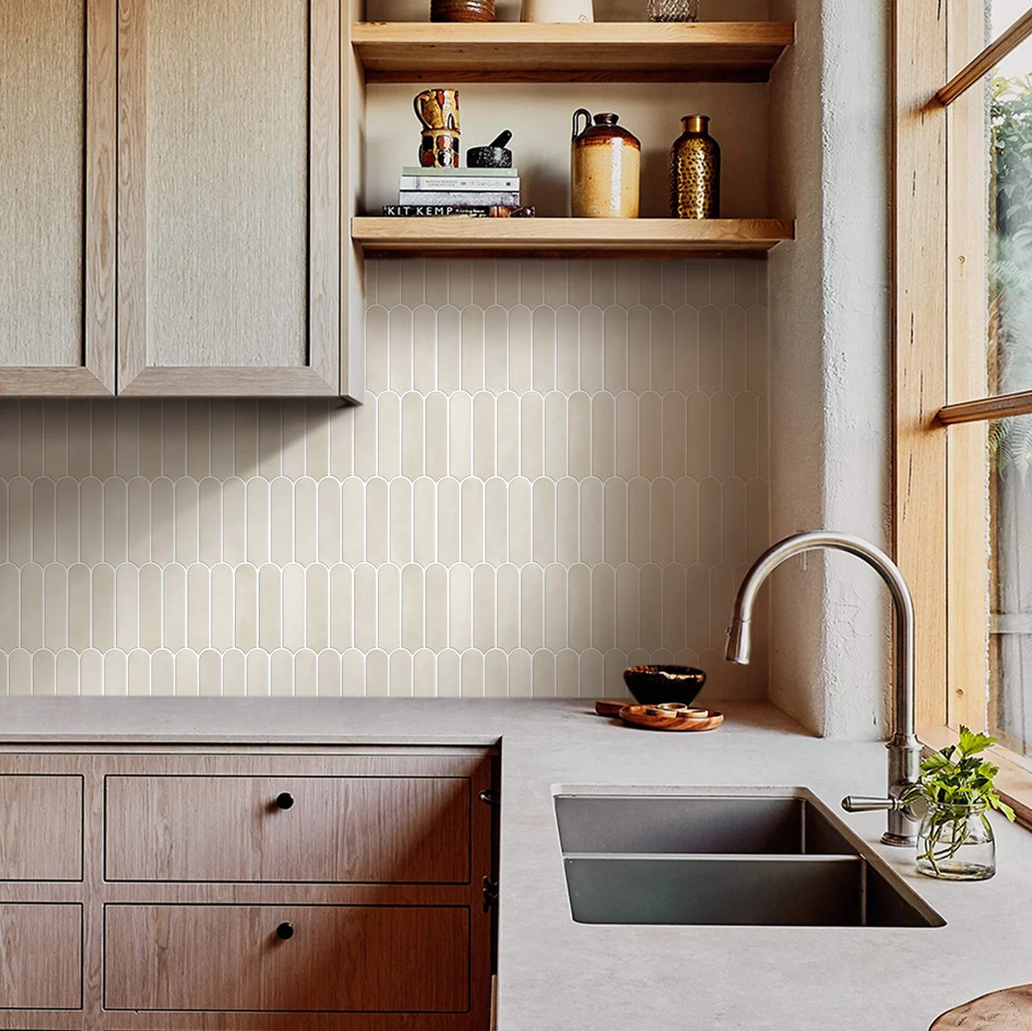 3D Fish Scale Peel-and-Stick Tile Accents (Matte Finish)