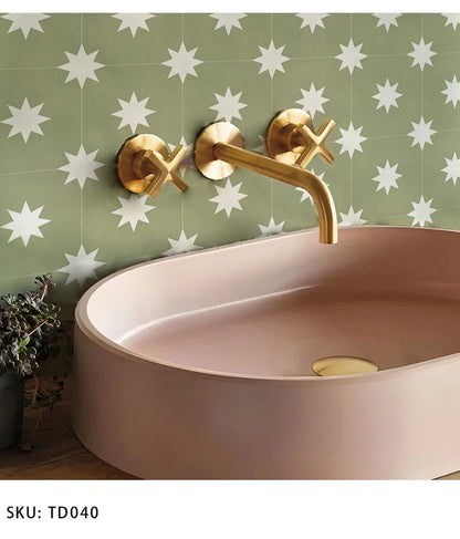 Patterned Peel & Stick Tile Decals (Set of 10)