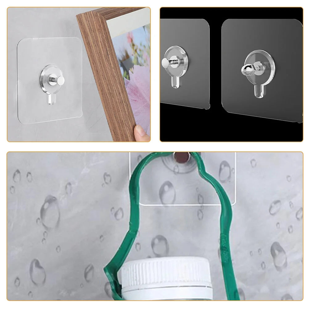 Clear Adhesive Hooks for Damage-Free Hanging