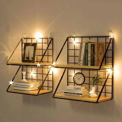 Renter-Friendly Floating Shelf with Wood & Metal Accents