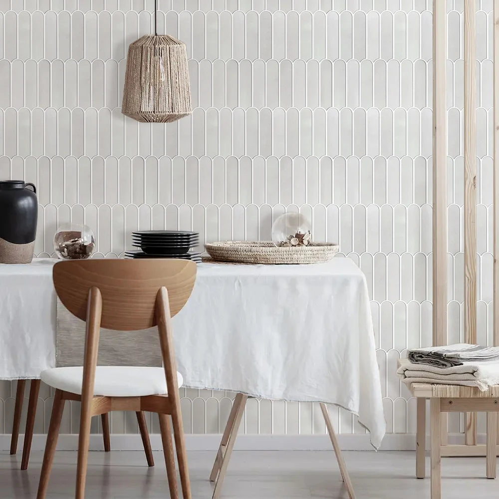 3D Fish Scale Peel-and-Stick Tile Accents (Matte Finish)