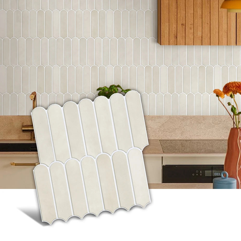 3D Fish Scale Peel-and-Stick Tile Accents (Matte Finish)