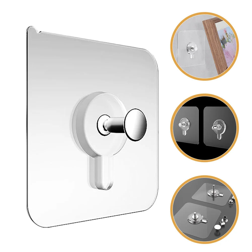 Clear Adhesive Hooks for Damage-Free Hanging