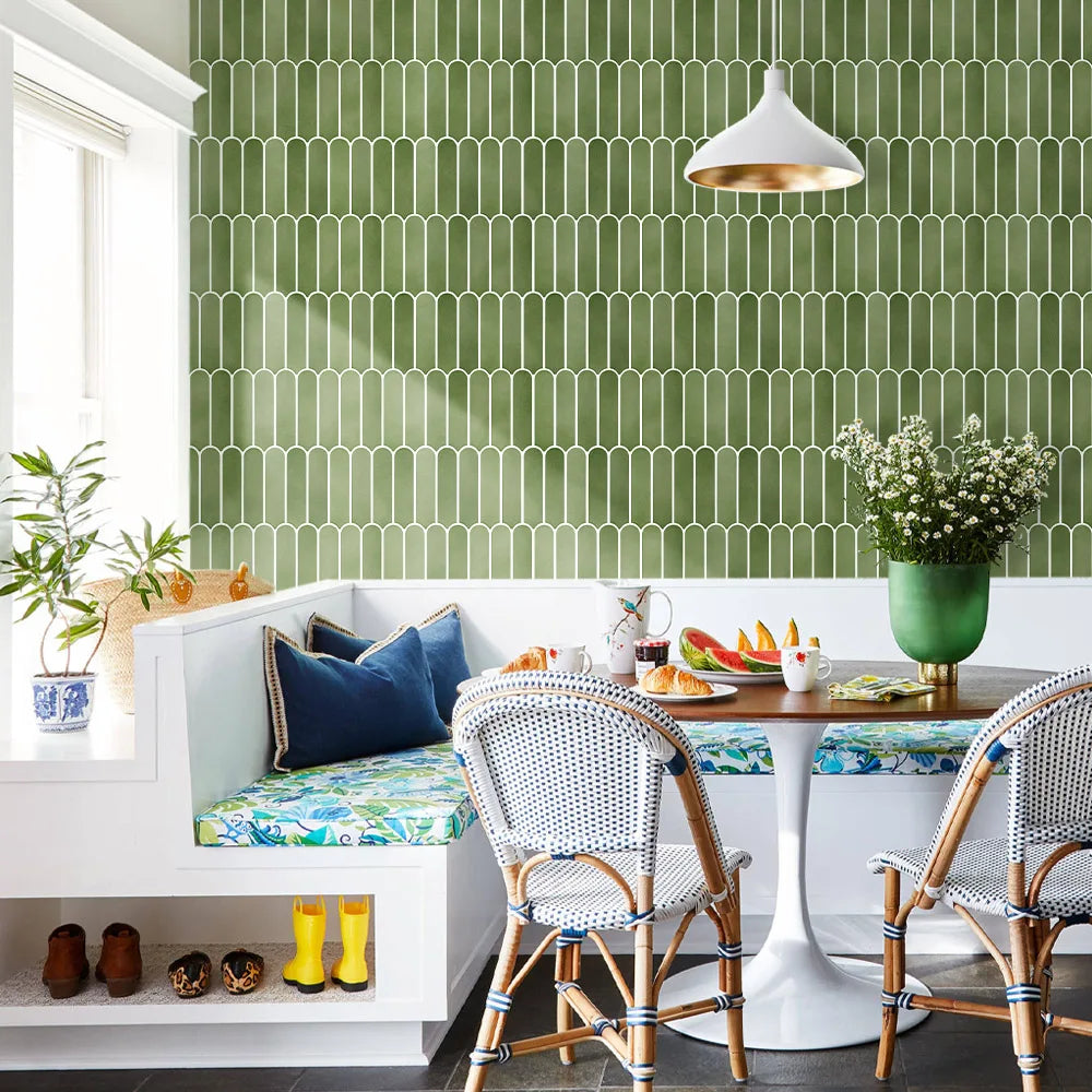 Fish Scale Peel-and-Stick Wall Tiles (30cm x 30cm)