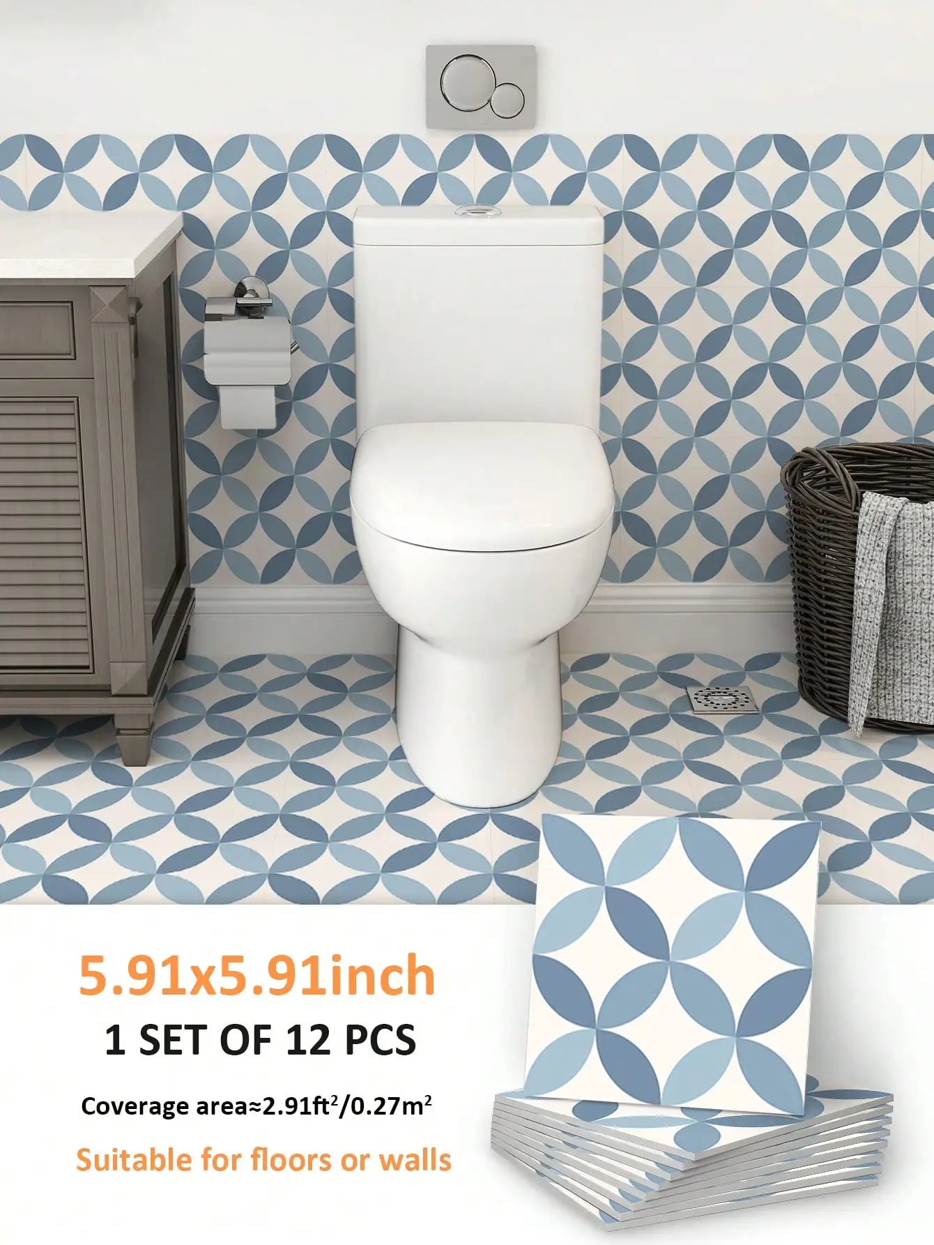 Geometric Pattern Floor Decals (12 Pack)