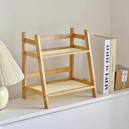 Bamboo Countertop Shelf - Dual Tiered Organizer