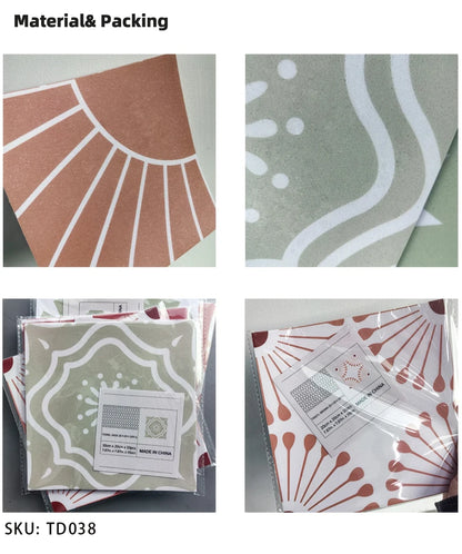 Patterned Peel & Stick Tile Decals (Set of 10)