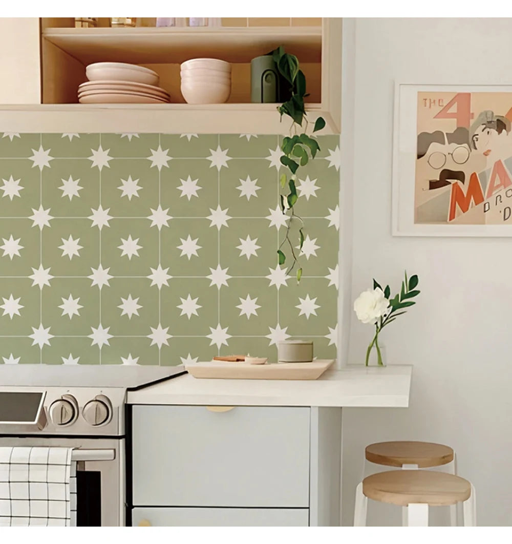Patterned Peel & Stick Tile Decals (Set of 10)