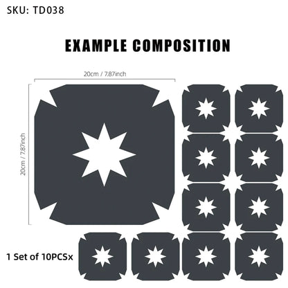 Patterned Peel & Stick Tile Decals (Set of 10)